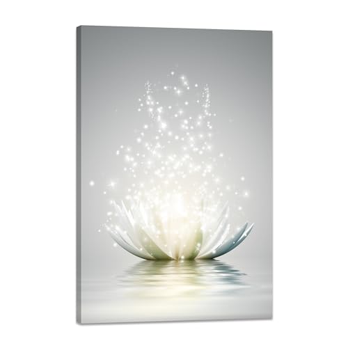 Lotus Floral Canvas Prints Art for Zen Office Decor Wall Art Meditation Pictures Modern Artwork Painting Framed Ready to Hang(20x30inch) - color: Lotus 03, size: 20"L x 30"W