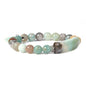 Justinstones Gem Semi Precious Gemstone Love Heart Charm Stretch Beaded Bracelet Unisex - color: Multi-color Amazonite