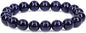 Amandastone Natural Gemstone 10mm Round Beads Stretch Bracelet 7 Inch - color: Blue Sandstone