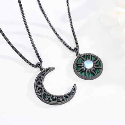 Yin Yang Necklaces for Women Men 925 Sterling Silver Pendant Necklace Yin Yang Jewelry for Women Men Couples - style: Sun Moon #6