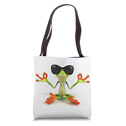 Zen Frog Meditating-Meditation Gift Ideas-Mindfulness Gifts Tote Bag