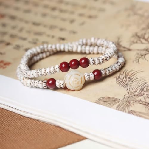 Natural Star Moon Bodhi Bracelet for Women Men Double-loop Winding Star Moon Bead Bracelet Meditatioon Healing Anxiety Relief Energy Buddha Bead Bracelets Birthday Gift - color: Bodhi 122