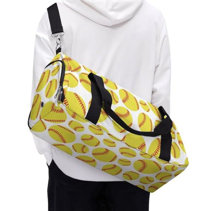 Softball Yellow Large Capacity Portable Fitness Bag, Easy to Carry - color: softball yellow