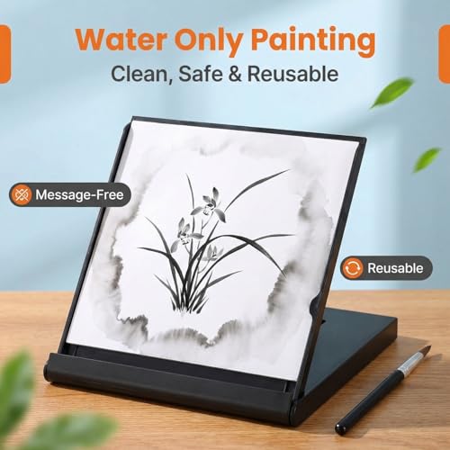 Buddha Water Painting Board, Magic Canvas Mini Water Drawing Mat with Brush for Painting, Sketching & Meditation, As Relaxing Gifts (1)