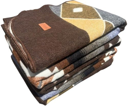 AHUAY Premium Hypoallergenic Alpaca Wool Blanket – Reversible 2-in-1 Andean Geometric Throw, Ultra Soft Warm Lightweight, Handmade in Ecuador (Tungurahua Brown Coffee, King) - color: Tungurahua Brown Coffee, size: King (100" x 83")