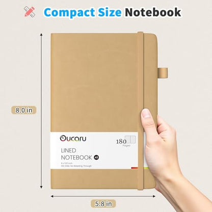 Oucaru Lined Journal Notebook, 16 Pack, 180 Pages, A5 Journals for Writing, 100 GSM Thick Paper, Small Notebooks Daily Journal for Women Men Work, Business, School, Travel Supplies - color: Gold