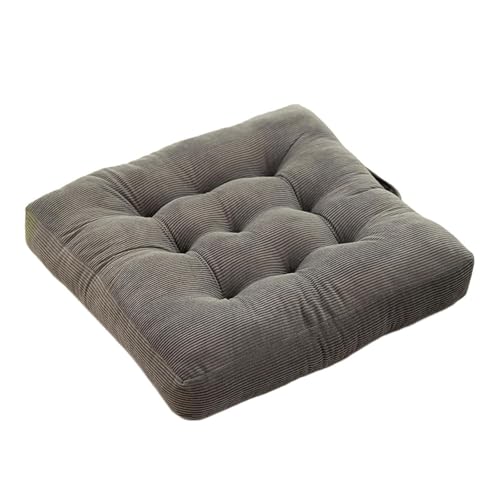 Corduroy Floor Seat Cushion, Square Seat Cushion with Handle Thicken Portable Floor Decorative Tatami Pillow Cushion for Home Yoga Living Room Bedroom(Gray,22x22inch)