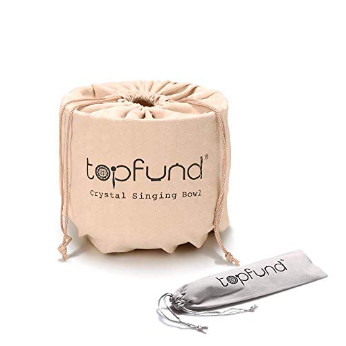 TOPFUND Violet A# Note Crystal Singing Bowl Pineal Chakra 8 inch with Heavy Duty Carrying Case and Suede Mallet - color: Violet A# Note, size: 8 inch