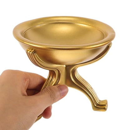 VANZACK Gold Religious Sacrificial Offering Bowl Tabletop Altar Decoration Resin Statue for Prayer Meditation and Festive Party Use