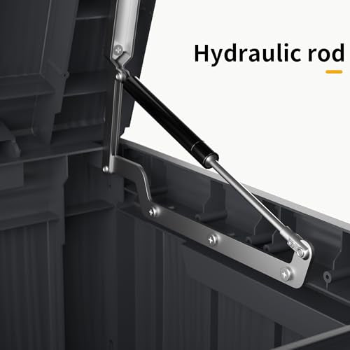 200 Gallon Outdoor Storage Box Patio Deck Box Waterproof, Resin Lockable Outside Large Storage Bin for Pool Cushion Furniture, Garden Tools UV-Resistant, Black