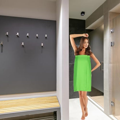 Women's Waffle Weave Spa Wrap - Lightweight, Breathable, One-Size-Fits-Most (29" Long) - color: Lime Green
