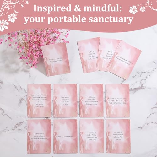 Fofeadm Badass Affirmation Cards for Women, 53 Daily Positive Inspirational Motivational Cards, Mindfulness & Self Care, Birthday Gifts for Women