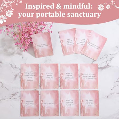 Fofeadm Badass Affirmation Cards for Women, 53 Daily Positive Inspirational Motivational Cards, Mindfulness & Self Care, Birthday Gifts for Women
