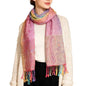 Rave Pashmina Scarf, Fashion Colorful Shawls and Wraps Soft Festival Scarves - color: D-pink (Paisley Pattern)