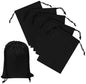 Black Cotton Drawstring Bags, Reusable Quality with Double String, For Pantry Gifts Stationery - Pack of 6 (Black Cotton Blend, 5 x 7 Inch) - color: Black Cotton Blend, size: 5 x 7 Inch