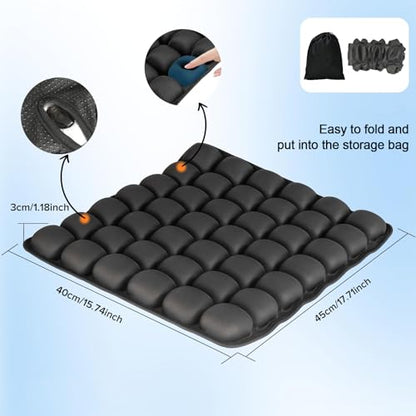 Sondour Travel Seat Cushion, Airplane Cushion Long Flight, Airplane Gadgets Inflatable Seat Cushions, Portable Airline Cushion With Air Pump, Wheelchair Cushions,Pressure Relief Seat Cushion-1 Black - color: Black