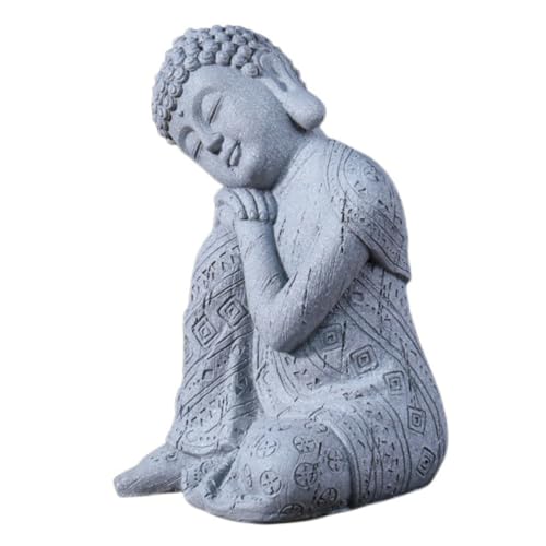 UKCOCO Resin Buddha Statue Home Decor for Hallway Meditation Zen Garden Traditional Style Buddha Sculpture with Elegant Color Resin Craft for Buddhist and Zen Accent