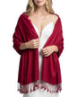 Achillea Lightweight Pashmina Scarf for Women – Soft Silky Shawl Wrap for Evening Dresses, Bridesmaids & Everyday Wear - color: Burgundy