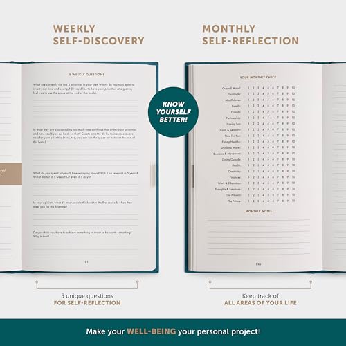 6-Minute Diary – 3-Million-User Gratitude Journal for Women & Men with Prompts – Guided Self Care Book Based on Positive Psychology – Daily Manifestation - color: Petrol