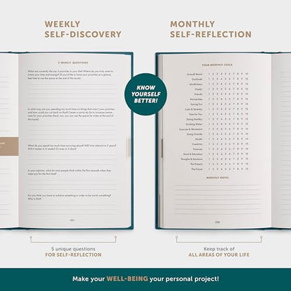 6-Minute Diary – 3-Million-User Gratitude Journal for Women & Men with Prompts – Guided Self Care Book Based on Positive Psychology – Daily Manifestation - color: Petrol