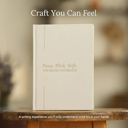 Mindfulness & Reflection Blank Journal | Premium Dot Grid Notebook with Pocket, Lay-Flat Binding, Ultra Smooth Linen Hardcover & Gold Foil Details | A Thoughtful Gift for Self-Growth & Intentional Living | The Blink Notebook by BlinkGood