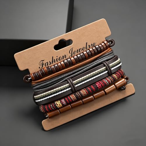 Gothic Bracelet Adjustable Punk Braided Leather Multilayer Grunge Set Bracelets Emo Metal Cuff Wrap Bangles Meaningful Gift - color: J-BZ-16