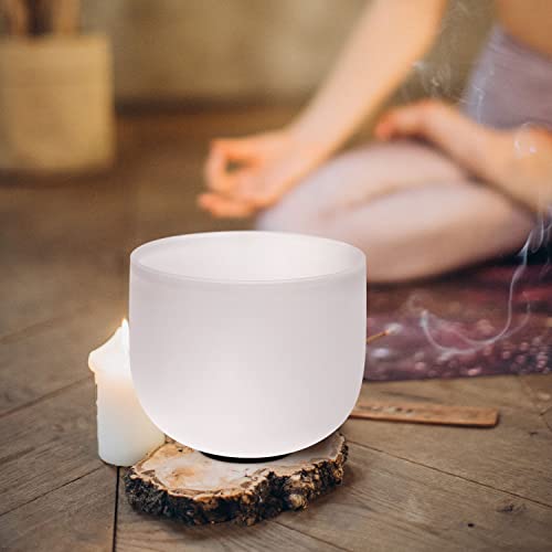 TOPFUND G Note Crystal Singing Bowl Throat Chakra 8" with Heavy Duty Carrying Case and Suede Mallet - color: G Note, size: 8 inch