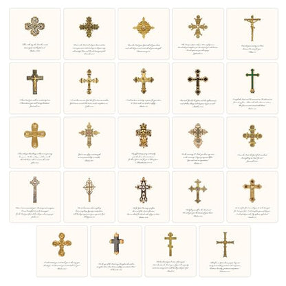 Maison De Papier Cross Bible Verse Quote Cards with Easel, 24 Oversized Inspirational Religious Verses on Premium Cardstock