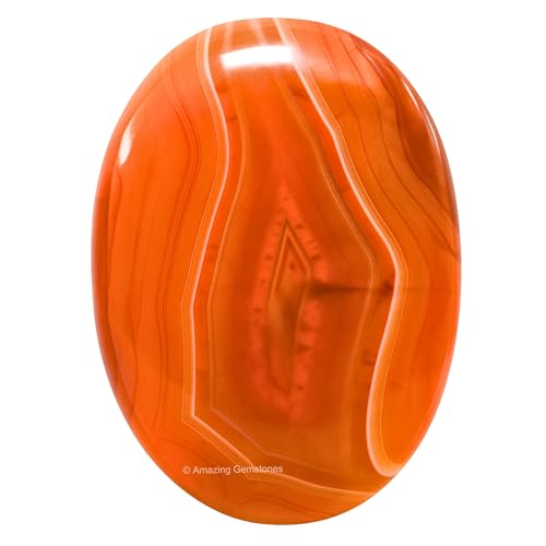 Amazing Gemstone Carnelian Crystals and Healing Stones - Large Palm Stone Crystals Piedra - Crystal for Good Luck, Balanced Positive Energy, Meditation - Unique Stocking Stuffers, Gifts for Women, Men - color: Carnelian