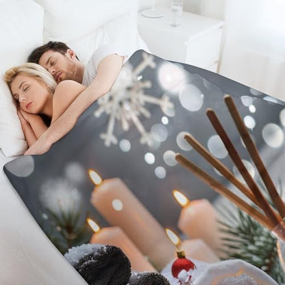 Christmas Balls Towels Throw Blanket, Soft Lightweight Cozy Warm Zens Stones Candle Flannel Blankets for Couch Bed Travel, 40"x50" - color: Christmas Balls Towels, size: 40"x50"