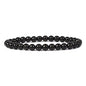 Justinstones Gem Semi Precious Gemstone 6mm Round Beads Stretch Bracelet 6.5 Inch Unisex - color: Jet lignite
