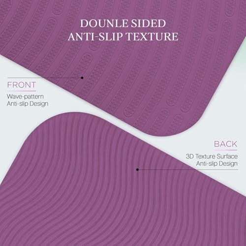 Extra Thick 12mm Exercise Mat – Non-Slip, Joint-Friendly & Cushioned Fitness Mat for Yoga, Pilates & Floor Workouts – Durable, Supportive & Includes Feetlu Classic Strap