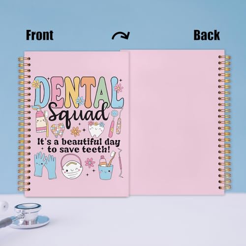 Dental Dentist Gifts Notebook, Dental Assistant Graduation Gifts Journal, Pink Dental Squad Spiral Notebook Journal for Note Taking, Dentist Office Supplies, 5.5x8.3 Inch - color: debtal squad