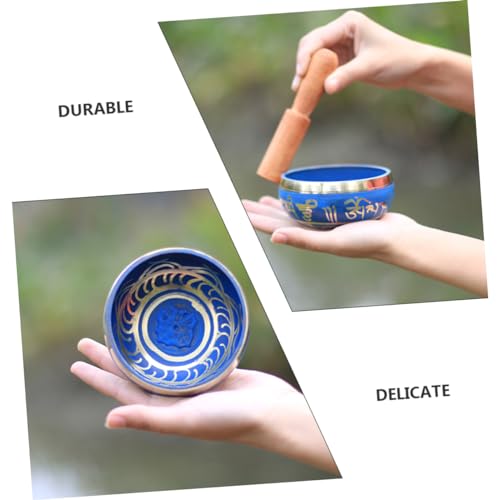 1set Copper Sound Bowl Yoga Meditation Instrument Singing Bowl Handcrafted Tibetan Nepal for Stress Relief Relaxation