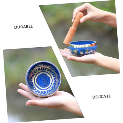 1set Copper Sound Bowl Yoga Meditation Instrument Singing Bowl Handcrafted Tibetan Nepal for Stress Relief Relaxation