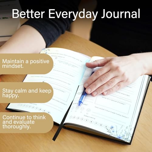 Gratitude Journal for Women & Men – Daily Mindfulness Journal with Positivity Tracker, Happiness Exercises, and Guided Reflective Writing – Self-Care Journal for Personal Growth (Black) - color: Black