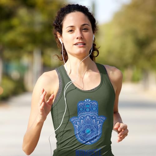 Namaste Print Women's Racerback Tank - Yoga Lover Gift Ideas - Meditation Inspired Present - color: Natural, size: Large