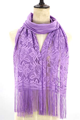 RIIQIICHY Shawls and Wraps for Evening Dresses Scarfs for Women Pashmina Wedding Formal Shawl - color: Purple