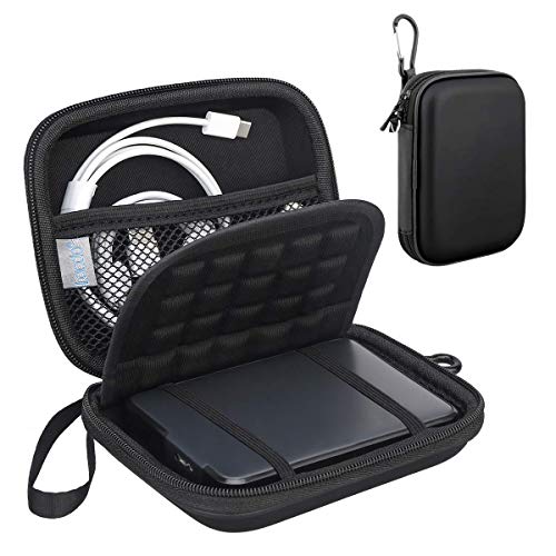 Lacdo Hard Drive Carrying Case for Western Digital WD Elements/WD My Passport/My Passport Ultra Portable External Hard Drive HDD 1TB 2TB 4TB 5TB 6TB USB 3.0 Protective Storage Travel Bag, Full Black - color: Full Black