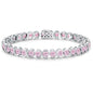 Birthstone Bracelets for Women, Sterling Silver 7 Inch Infinity Tennis Bracelet, Wedding Anniversary Birthday Jewelry Gifts for Women Wife Girlfriend Mom Her - color: 10-Oct-Pink Tourmaline