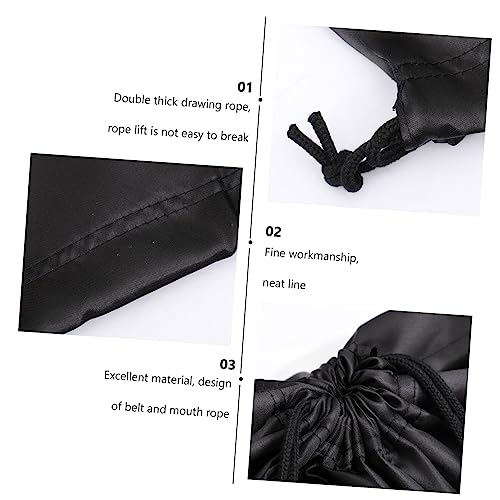 2pcs Durable Drawstring Storage Bags for Household Organization Lightweight Dustproof Cloth Finishing Bags Black Satin for Travel and Home Use