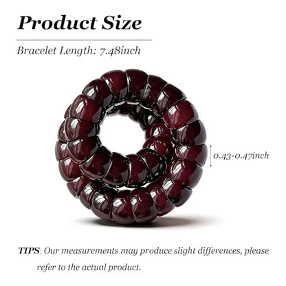 Roe Dolph Bodhi Bead Fidget Anxiety Bracelet for Women Men Chunky Stretch Beaded Mindful Jewelry Daily Reminder Gift for Mom Wife Friend - color: A7:black