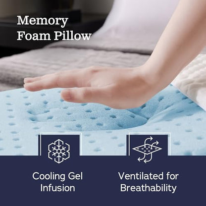 WEEKENDER Gel Memory Foam Pillow - Standard Size - Medium Firm Feel - Neck and Shoulder Support - Side & Back Sleepers - Home, Hotel, & Hospital Essentials - CertiPur Certified (Pack of 6) - size: Standard (Pack of 6), style: 1 Pack