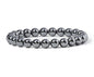 Cherry Tree Collection Gemstone Beaded Stretch Bracelet 8mm Round Beads 7" - color: Hematite