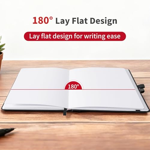 Heture Hardcover Notebooks, A5 Blank Notebook for Writing 160 Pages, 8.2 x 5.5 inch, Classic Blank Notebooks for College/Work/Travel(Black 3 Pack) - color: Black, style: Blanked-3 Pack