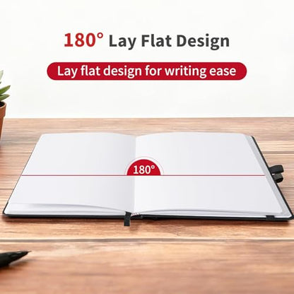 Heture Hardcover Notebooks, A5 Blank Notebook for Writing 160 Pages, 8.2 x 5.5 inch, Classic Blank Notebooks for College/Work/Travel(Black 3 Pack) - color: Black, style: Blanked-3 Pack