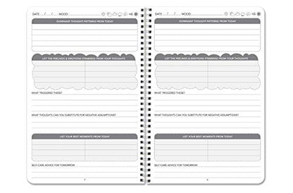BookFactory Thoughts Journal Thought Diary Log Book, 100 Pages - 6'' x 9'', Durable Thick Translucent Cover, Wire-O Binding (Made in USA) - style: Thoughts Wire-O
