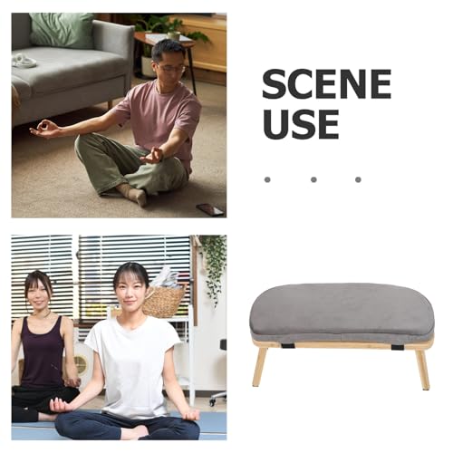 CHILDWEET Wood Folding Bench Stool with Cushion Ergonomic Prayer Chair and Zen Sitting at Home Or Studio