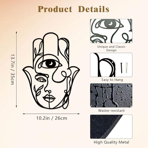 ShxTrade Metal Sacred Geometry Wall Art, Metal Zen Wall Decor Iron Buddha Wall Art Meditation Symbol Hand Room Decoration for Yoga Bedroom Living Room Baptism Housewarming