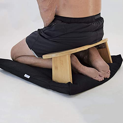 Bamboo Meditation Bench, Portable Kneeling Stool, Detachable Legs or Hinged Folding Legs, Original Ergonomic Design
